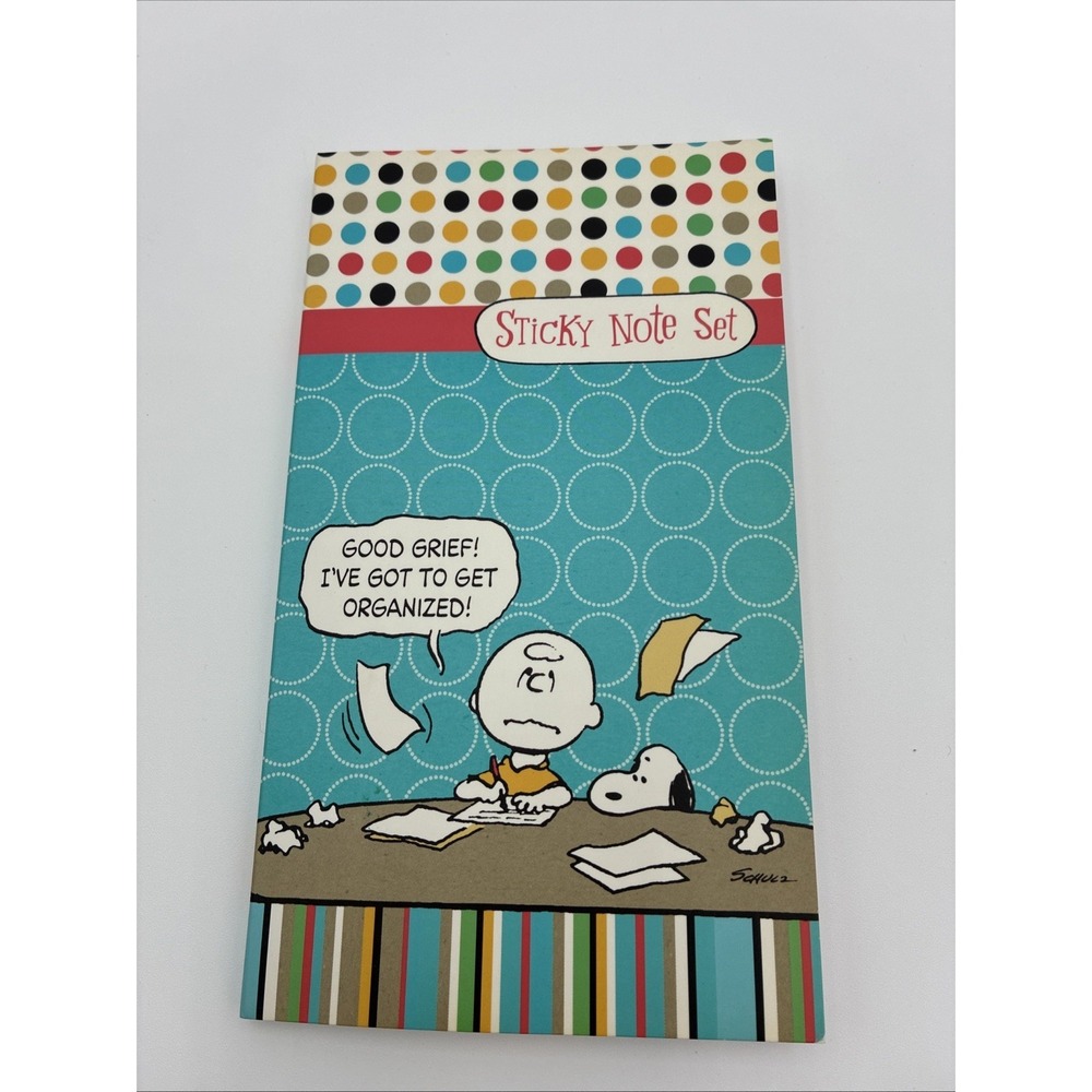 Hallmark Peanuts Charlie Brown Snoopy Sticky Note Set 2010 Stationery Collection